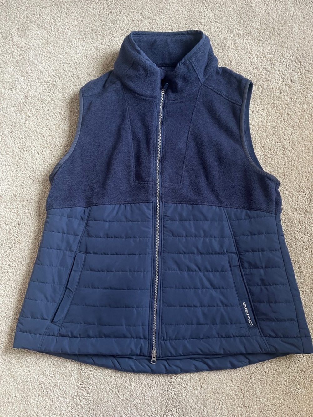 Zero Restriction |  Women's Navy Quilted & Fleece Hybrid Vest